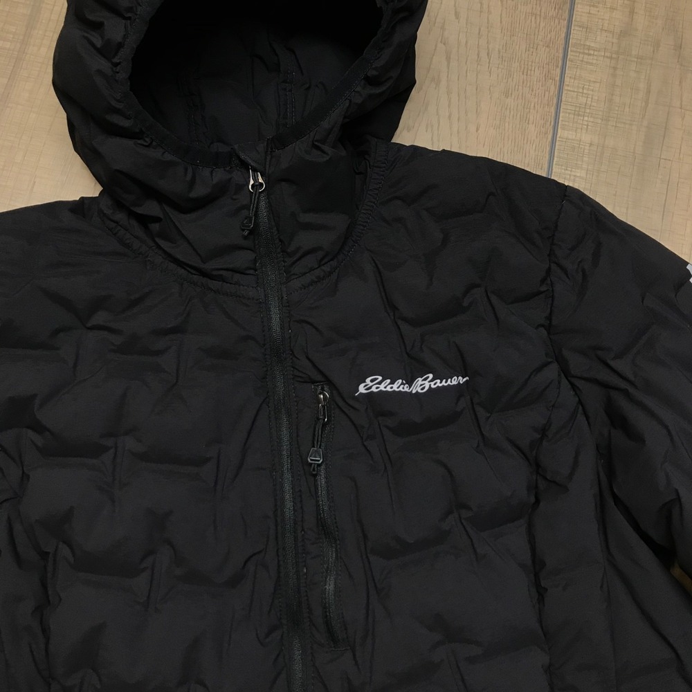Eddie Bauer Jacket Womens Size M Black EB 800 Goose Down Fill First Ascent Hood - Picture 4 of 12